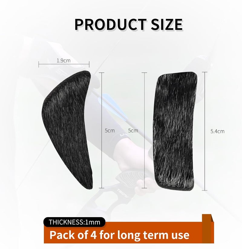 SP.G Arrow Rest for Recurve Bow - 4 Pairs Fur Recurve Arrow Rest Adhesive Bow Shelf Rest Stick on Traditional Recurve Bow for Hunting Shooting Archery Practice - Image 2